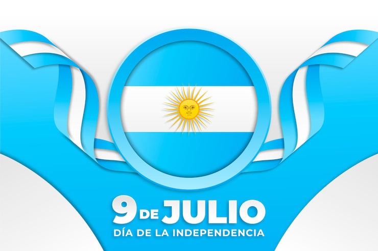 Vector gratuito paper style 9 de julio - declaracion de independencia de la argentina illustration