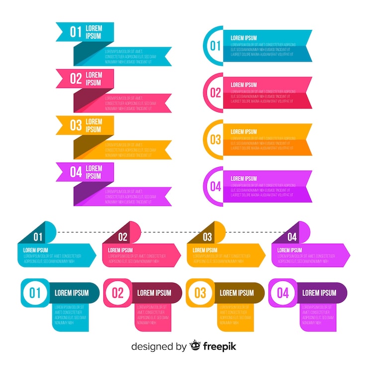 Vector gratuito pasos infográficos de diseño plano