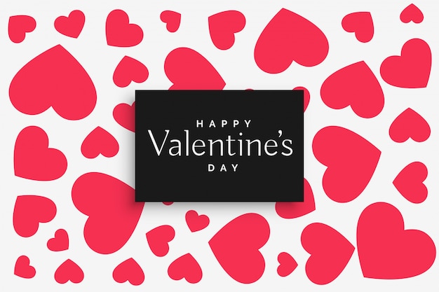 Vector gratuito patrón de corazones rosas para el día de san valentín