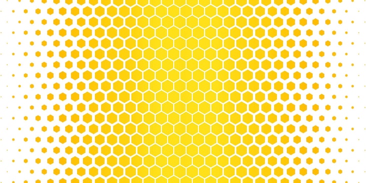 Vector gratuito patrón hexagonal amarillo