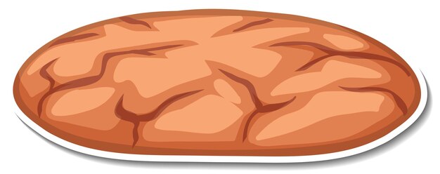 Vector gratuito una pegatina de galleta sobre fondo blanco.