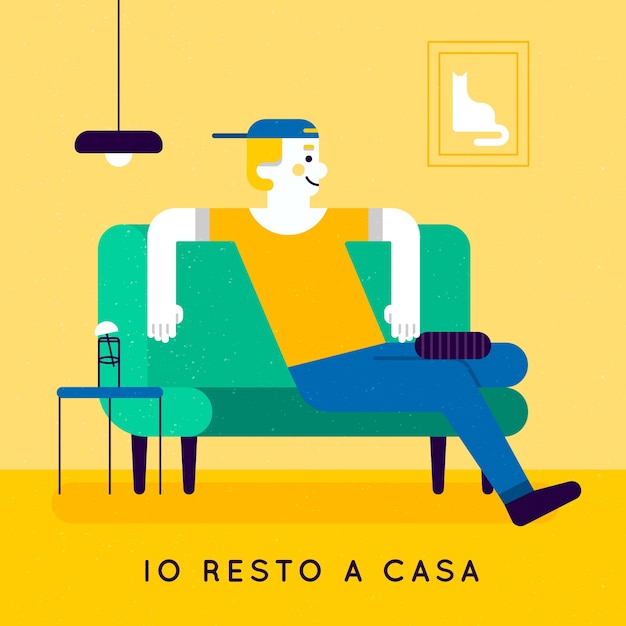 Vector gratuito permanecer en el concepto de casa