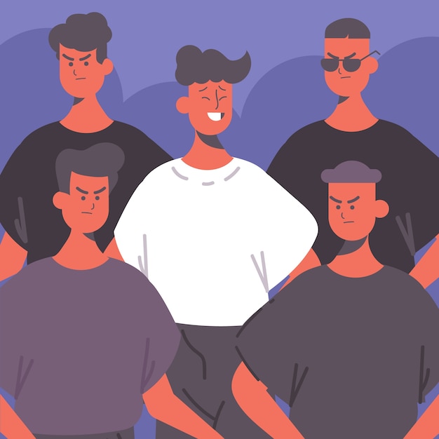 Vector gratuito persona sonriente en concepto de multitud
