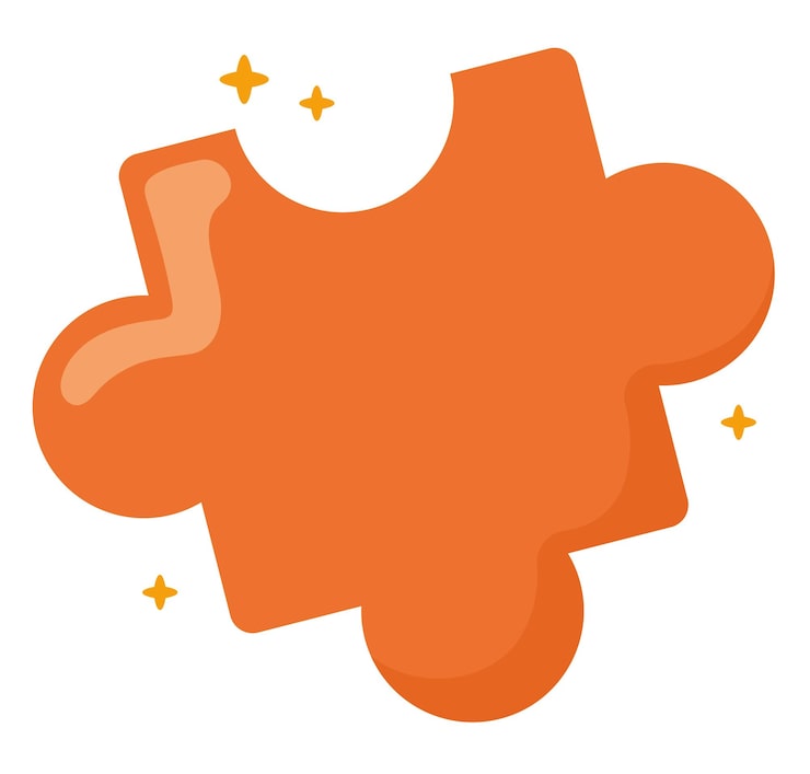 Vector gratuito pieza de rompecabezas con chispas