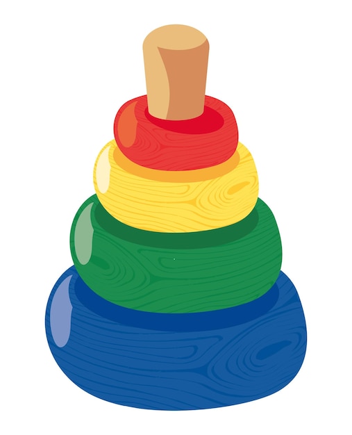 Vector gratuito pilas de juguetes de madera de colores