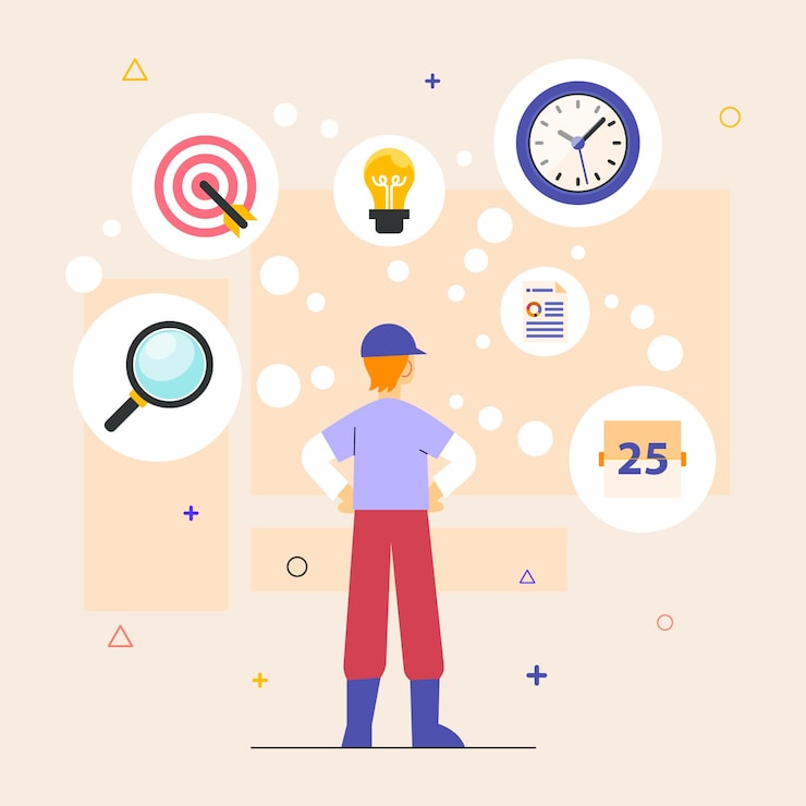 Vector gratuito planificación empresarial dibujada a mano con ideas.