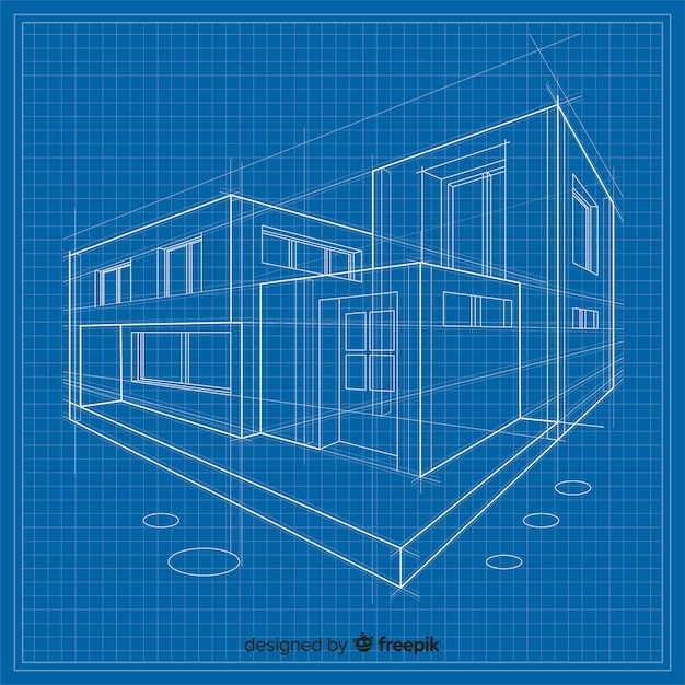 Vector gratuito plano 3d de un edificio