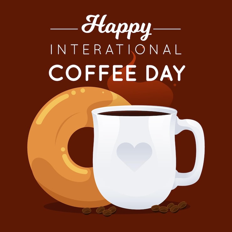 Vector gratuito plano dia internacional del cafe