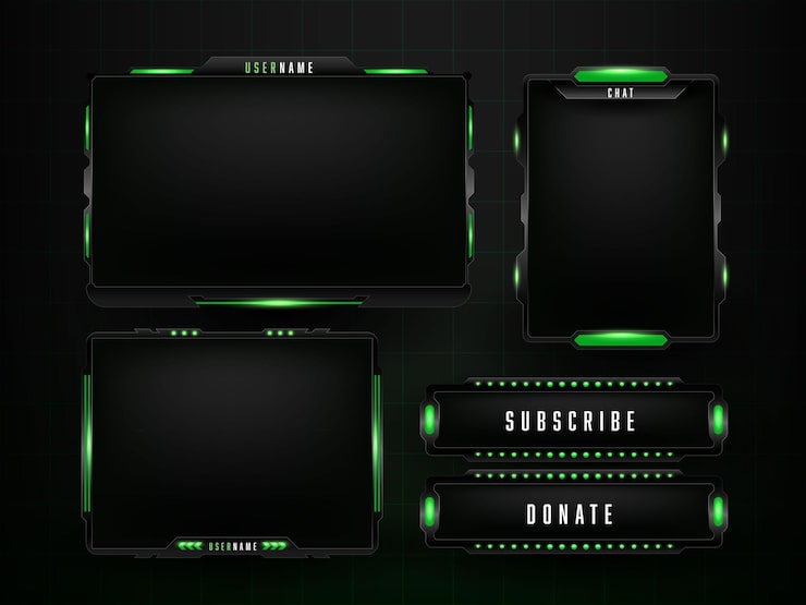 Vector gratuito plantilla de diseño de conjunto de panel de juego verde