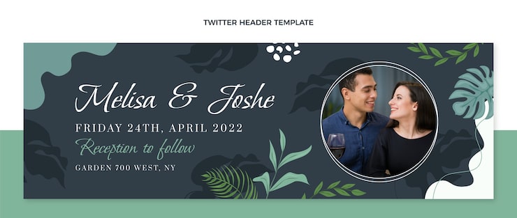 Vector gratuito plantilla de encabezado de twitter de boda dibujada a mano