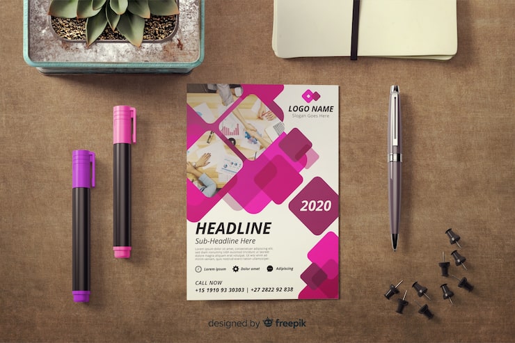 Vector gratuito plantilla de folleto para empresas