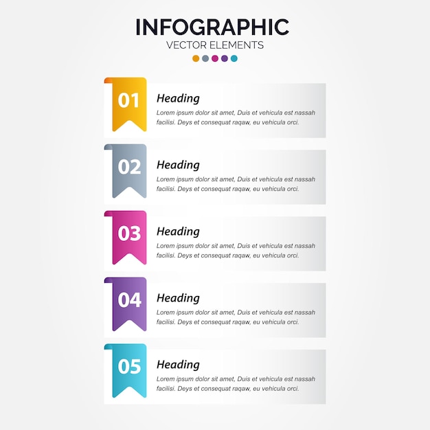 Vector gratuito plantilla de infografía vertical 5 con estilo simple