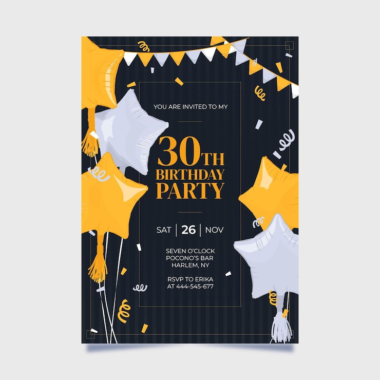 Vector gratuito plantilla de invitación de feliz cumpleaños