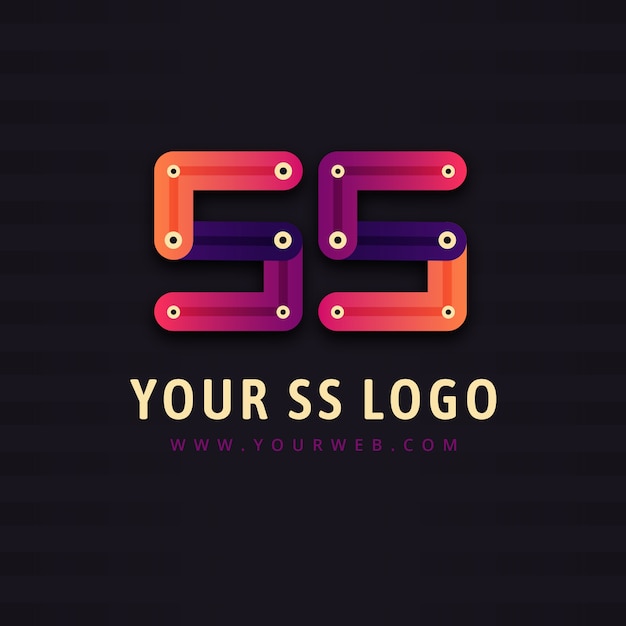 Vector gratuito plantilla de logotipo degradado ss