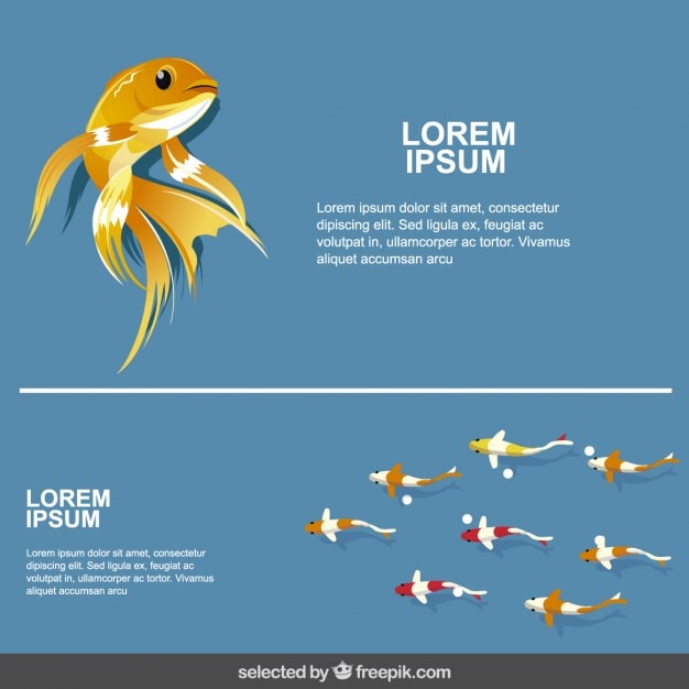 Vector gratuito plantilla con peces