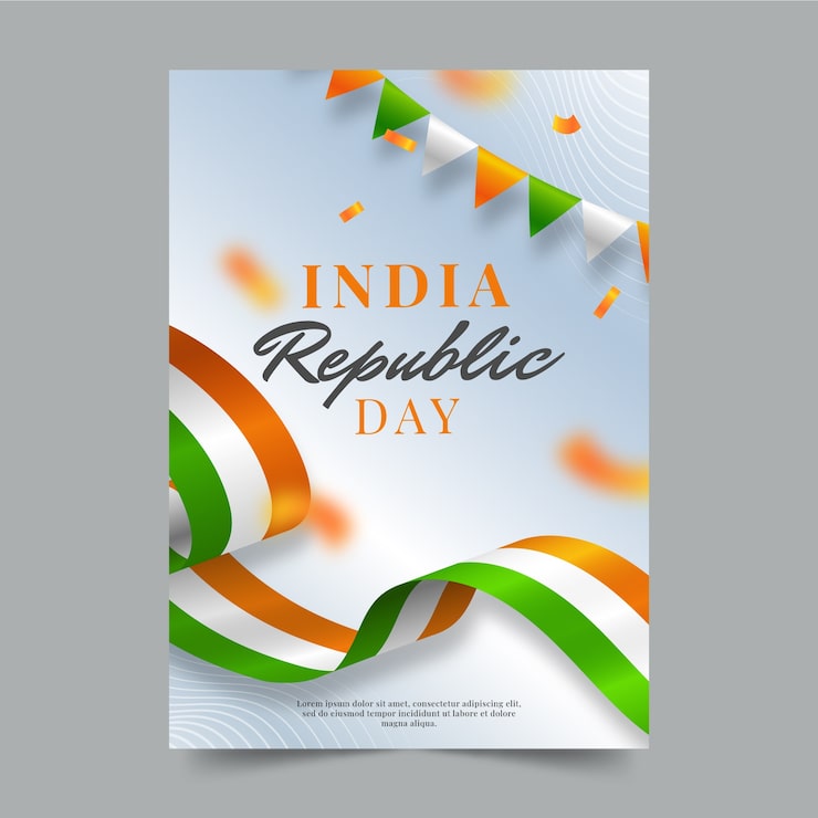Vector gratuito plantilla de póster vertical de celebración del día de la república india