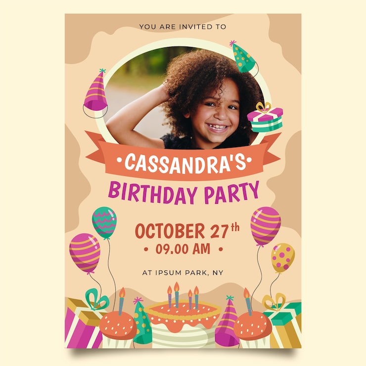 Vector gratuito plantilla de tarjeta de cumpleaños del niño