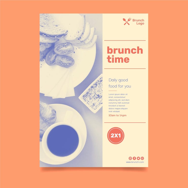 Vector gratuito plantilla de volante de brunch