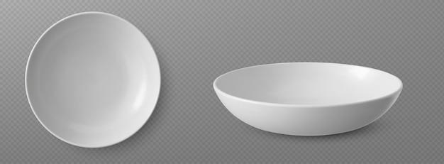 Vector gratuito plato vacío blanco 3d para sopa vector de cuenco de cerámica