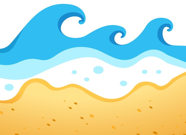 Vector gratuito una playa con grandes olas