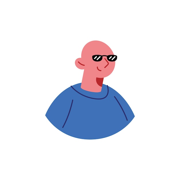 Vector gratuito profilo de hombre con gafas de sol