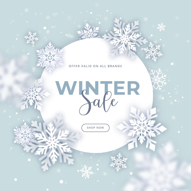 Vector gratuito promoción rebajas invierno plana