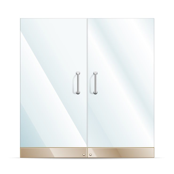 Vector gratuito puertas de vidrio transparente
