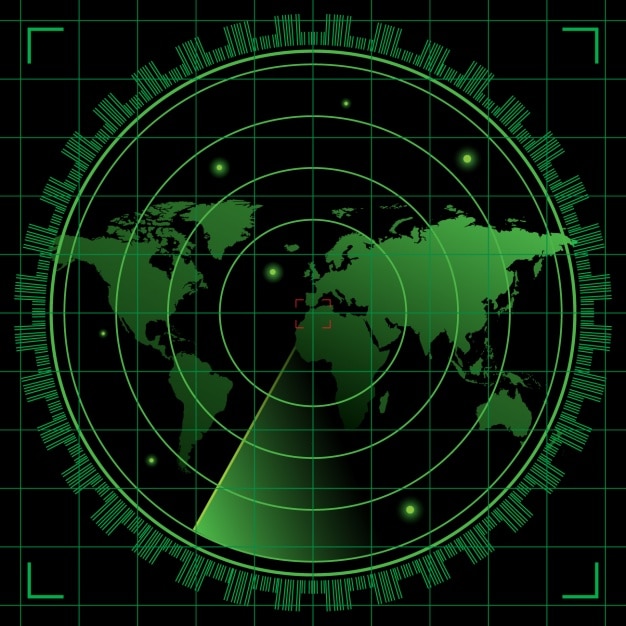 Vector gratuito radar verde y negro