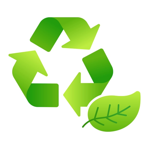 Vector gratuito reciclar letrero con degradado de hoja