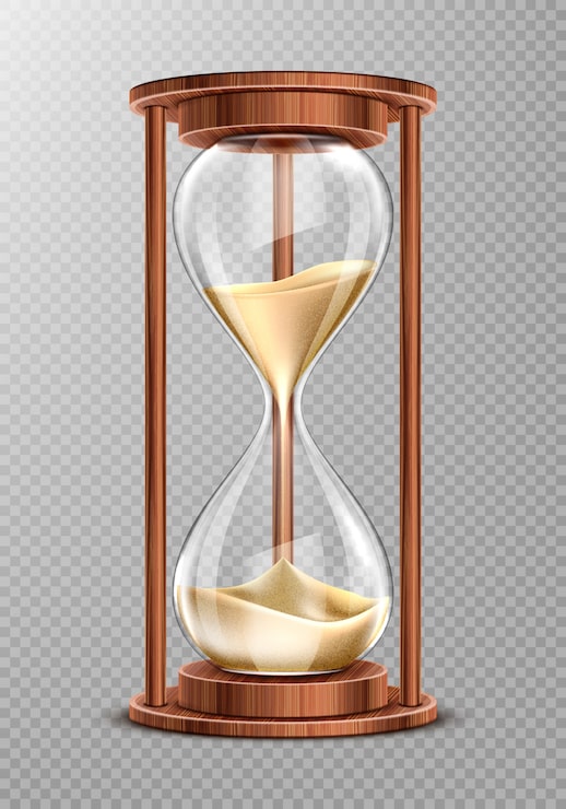 Vector gratuito reloj de arena de madera con arena que cae