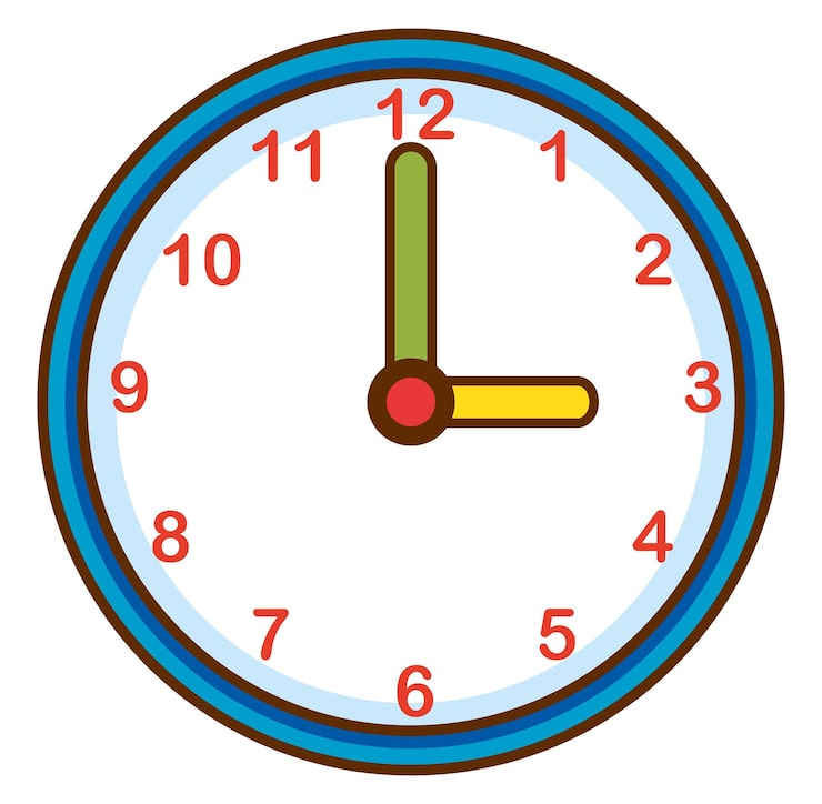 Vector gratuito reloj de pared sobre un fondo blanco