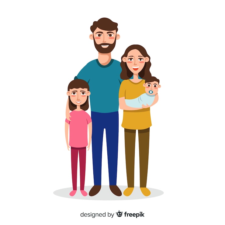 Vector gratuito retrato de familia dibujado a mano