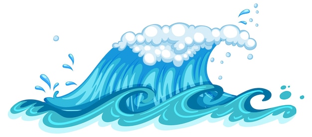 Vector gratuito salpicaduras de olas del océano aisladas