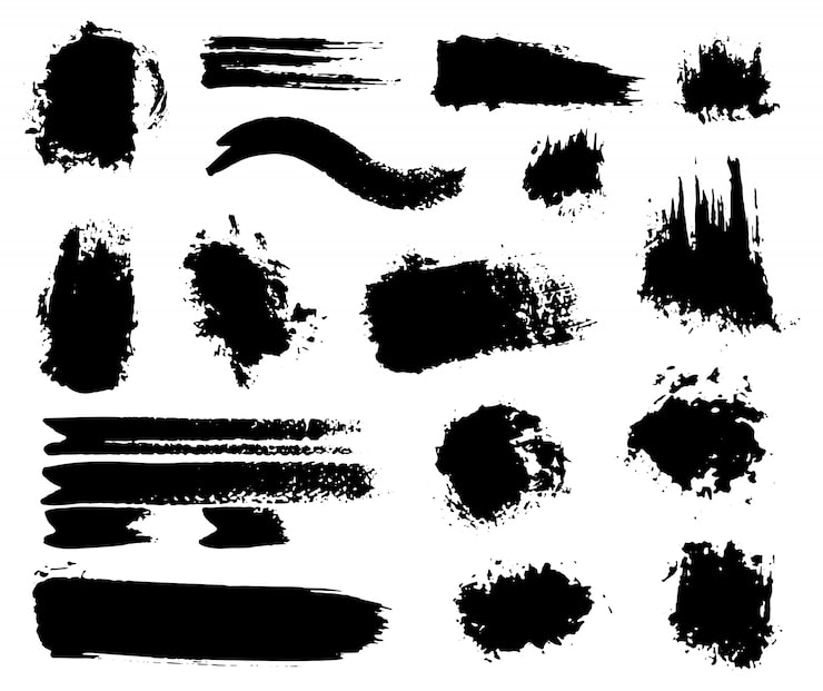 Vector gratuito salpicaduras de pintura acrílica húmeda y seca hechas a mano