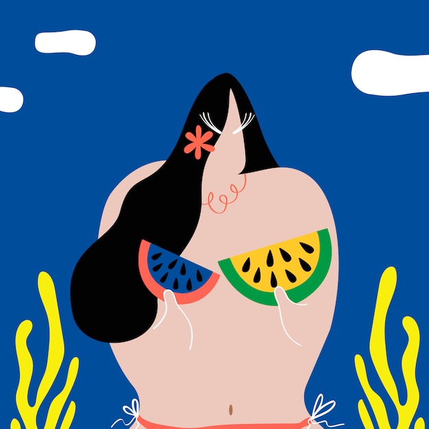 Vector gratuito las sandías como bikini.