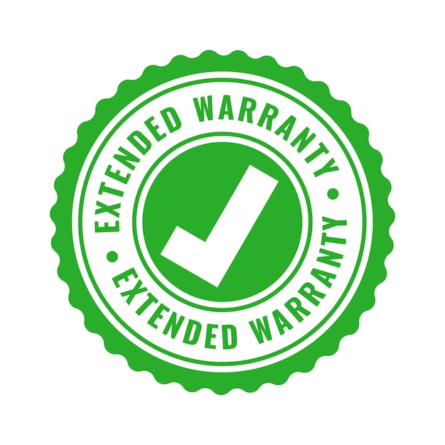 Vector gratuito sello de servicio de garantía extendida con diseño de marca de marca