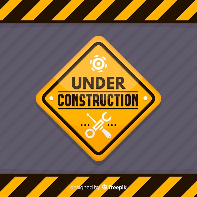 Vector gratuito señal en construcción plana