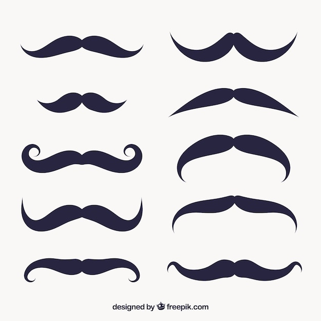 Vector gratuito set de bigotes decorativos