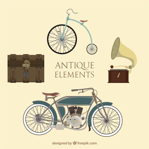 Vector gratuito set de bonitos elementos antiguos