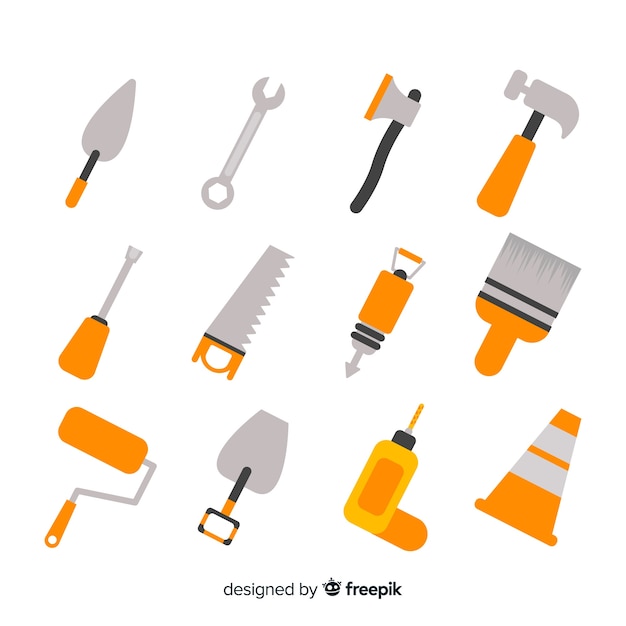 Vector gratuito set de equipamiento para la construcción
