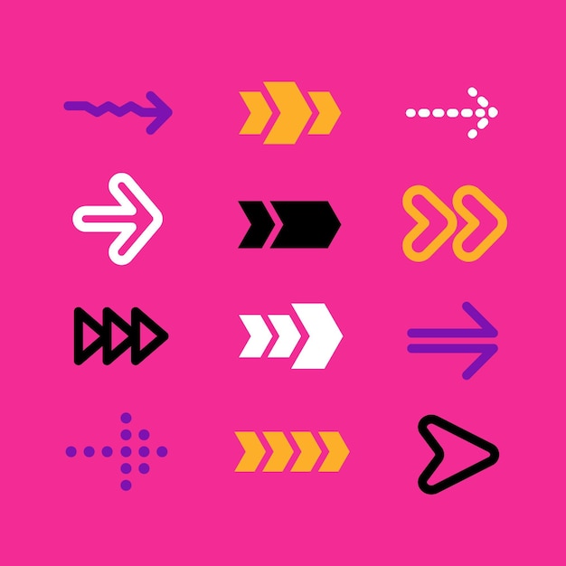 Vector gratuito set de flechas planas