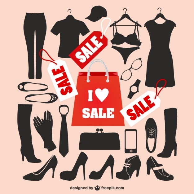 Vector gratuito set de imágenes de ropa