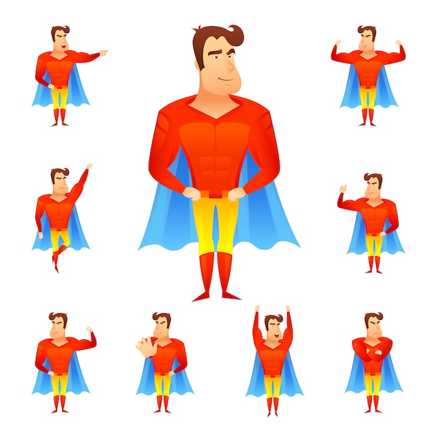 Vector gratuito set de superhéroes avatar