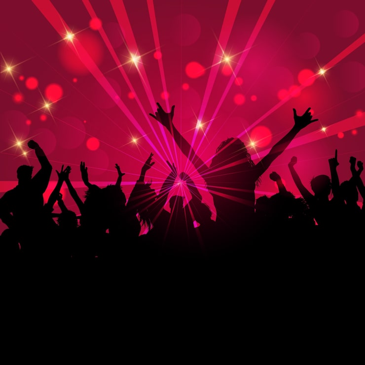 Vector gratuito silueta de una multitud de fiesta