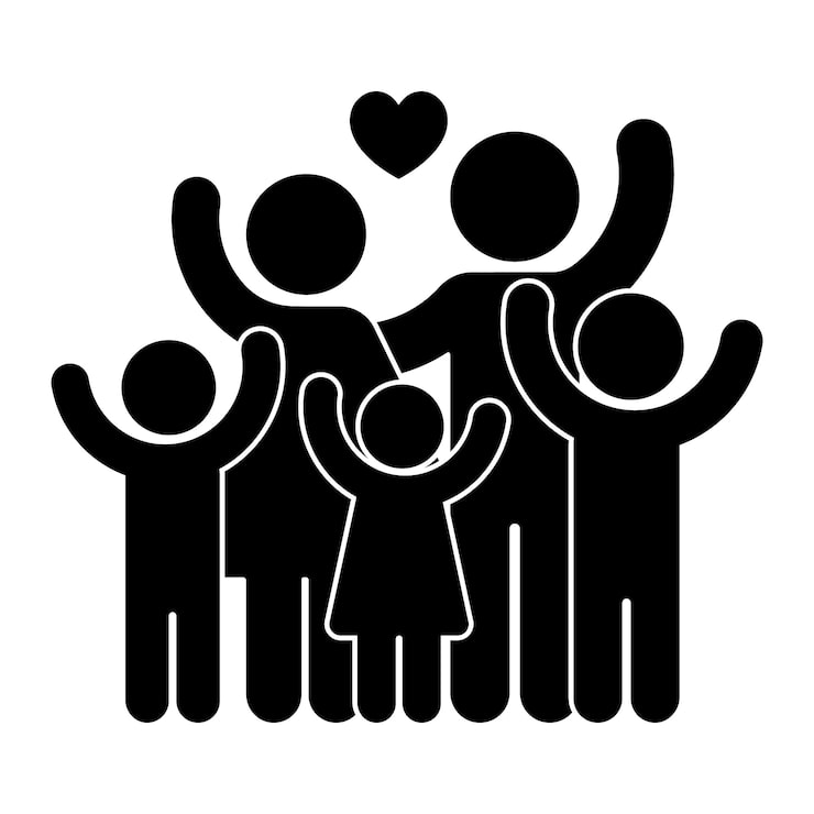 Vector gratuito símbolo de la familia de diseños planos