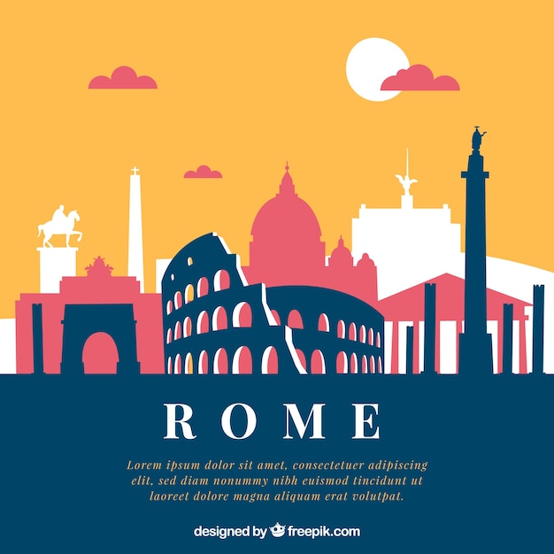 Vector gratuito skyline creativa de roma
