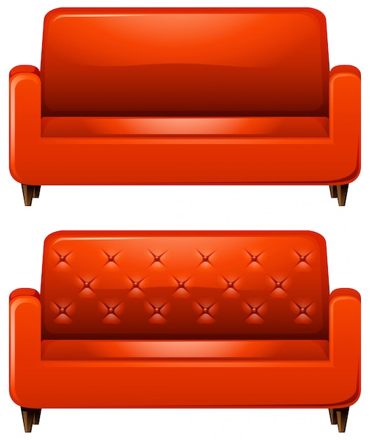Vector gratuito sofa con cuero rojo