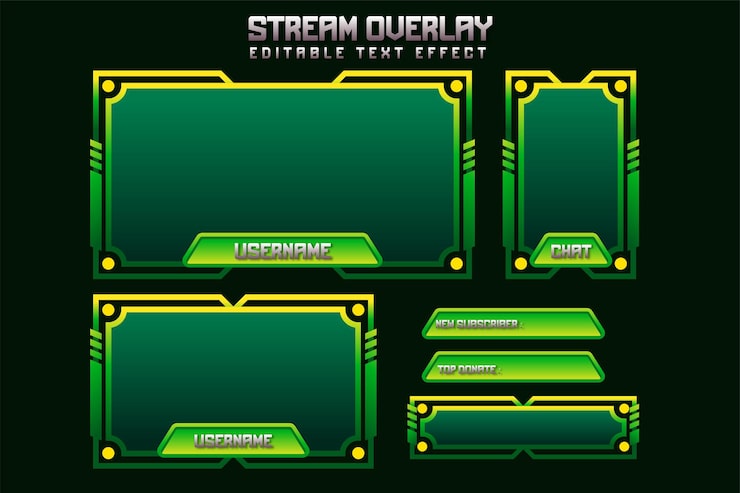 Vector gratuito streaming overlay twitch gaming