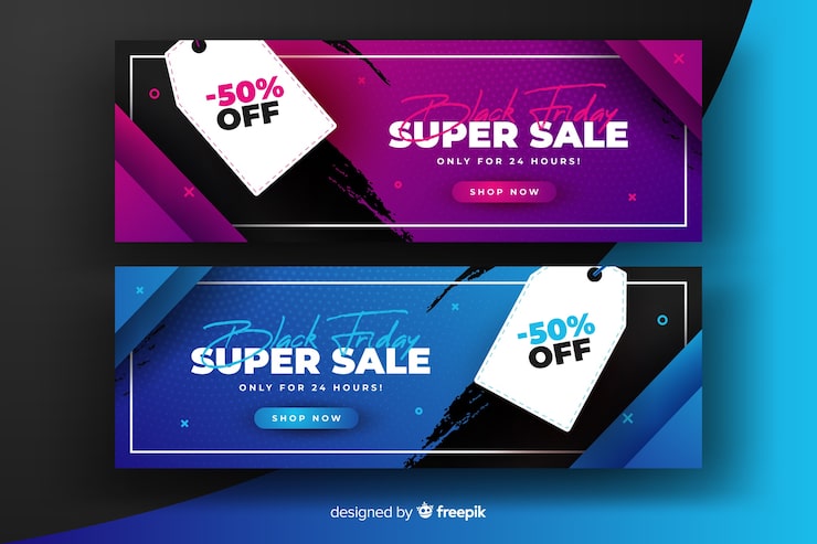 Vector gratuito super venta gradiente viernes negro pancartas