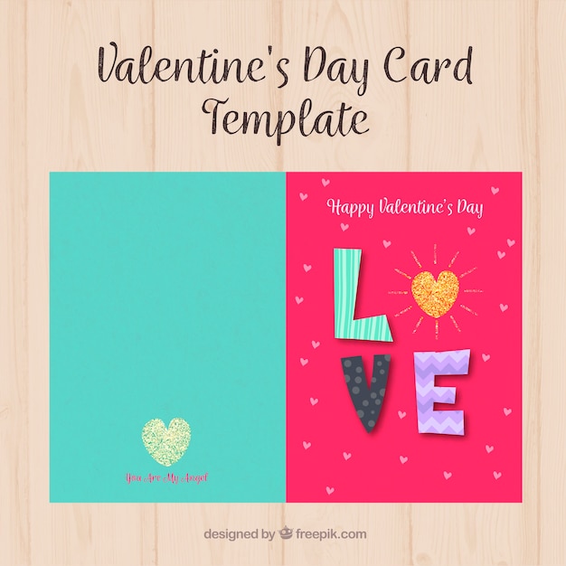 Vector gratuito tarjeta de felicitación de san valentín